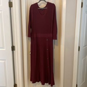 Maxi sweater dress wine / burgundy color